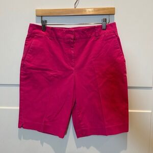 Ann Taylor Women's Pink Bermuda Shorts Size 8 Cotton Blend Casual Golf‎